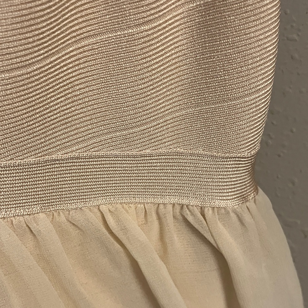 bebe Cream High Low Dress Sexy Fabulous Style Never Worn!!❤️ S Prom Formals - Picture 14 of 15